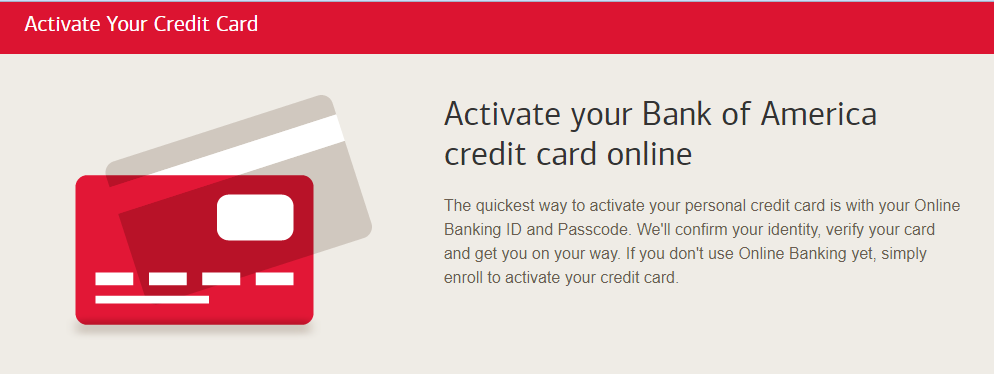activate your bank of america credit card online